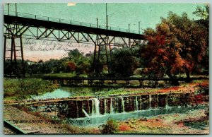 Dam and Broad Street Bridge Bethlehem  PA Rotograph UDB Postcard C14