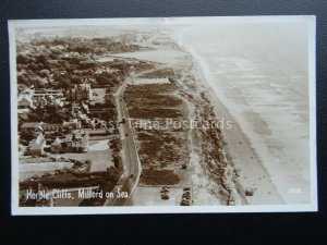 Hampshire MILFORD ON SEA Hordle Cliffs AERIAL VIEW c1950's RP Postcard