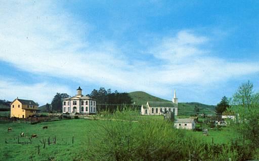 CA - Bodega. St. Theresa's Church, Potter School and Druid Hall