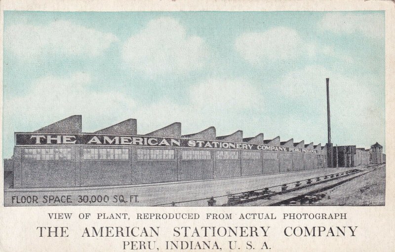 PERU, Indiana, 1900-1910s; The American Stationery Company