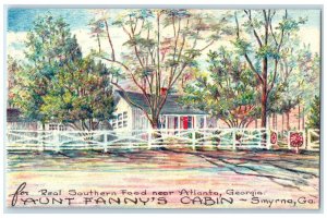 c1940 Real Southern Food Aunt Fanny's Cabin Smyrna Atlanta Georgia GA Postcard