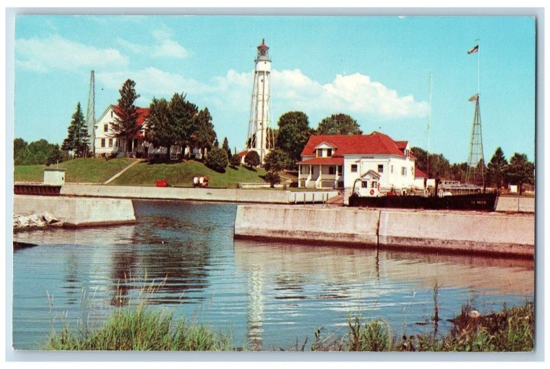 c1950's US Coast Guard Station Bay Ship Canal Door County Wisconsin WI Postcard