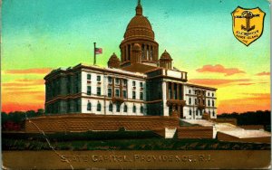 Providence Rhode Island Embossed State Capitol~Seal in Corner DB Postcard Q18