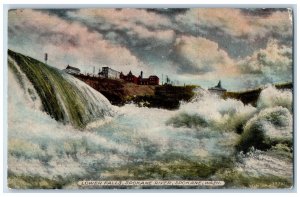 Spokane Washington Postcard Lower Falls River Exterior View 1910 Vintage Antique