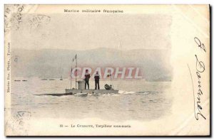 Old Postcard The warship Gymnote Torpedo Submarine