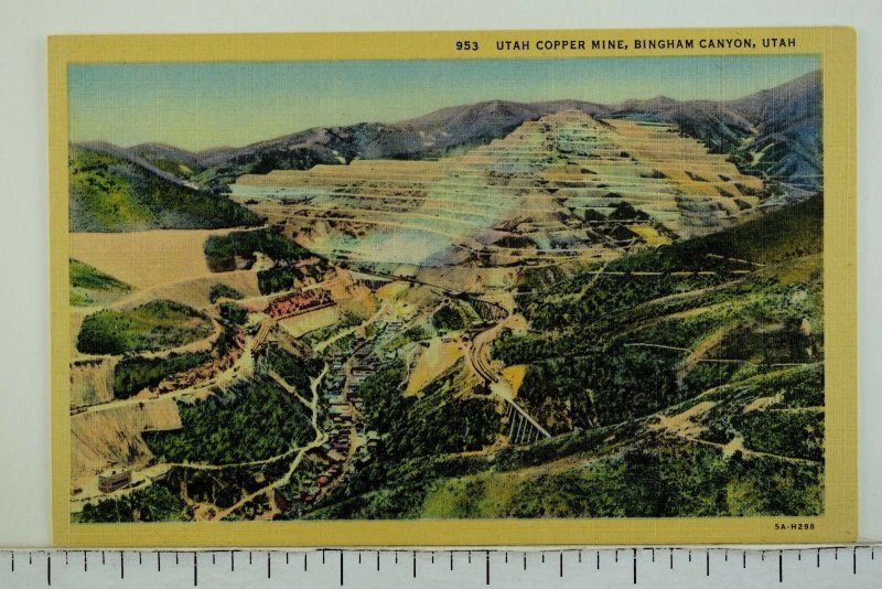 Utah Copper Mine, Bingham Canyon, Utah Vintage Postcard P55