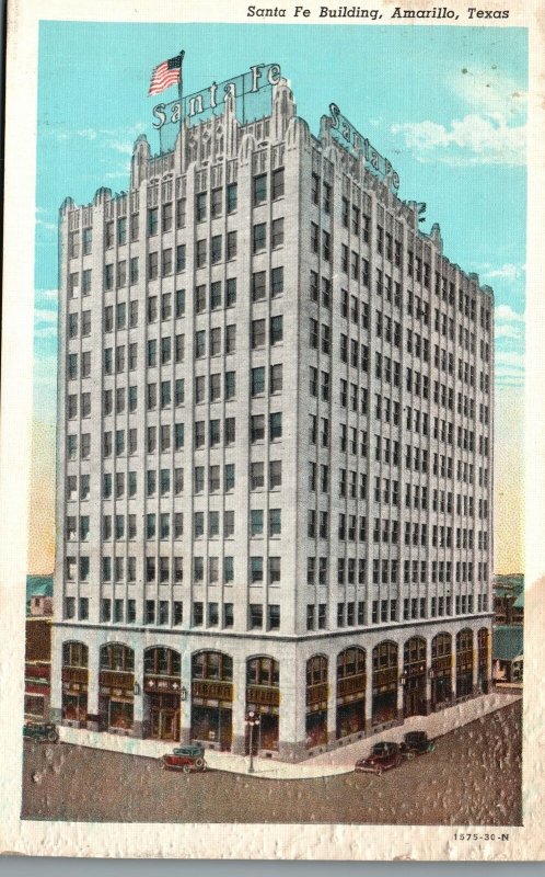 Vintage Postcard 1943 Santa Fe Building Amarillo Texas TX