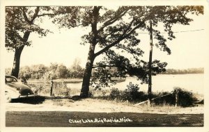 RPPC Postcard View of Clear Lake, Big Rapids MI Mecosta County Unposted