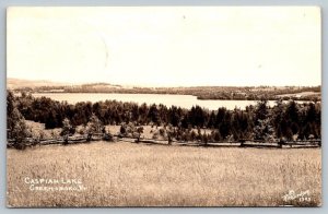 RPPC Real Photo Postcard - Caspian Lake Greensboro, Vermont  1942