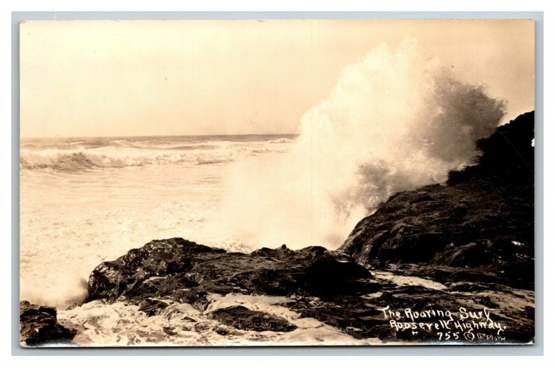 Vintage Early 1900's RPPC Postcard Roosevelt Highway Crescent City California