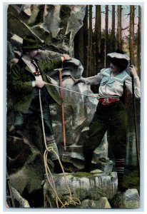 c1910's Couple Mining Romance Rope Part 3 Unposted Antique Postcard