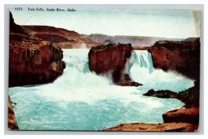 Vintage 1920's Postcard Panoramic View of Twin Falls Snake River Idaho