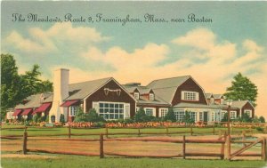 Farmingham Massachusetts The Meadows Restaurant Colorpicture Postcard 21-7987