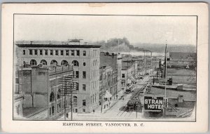 Hastings Street Vancouver BC The Strand Hotel Postcard H82