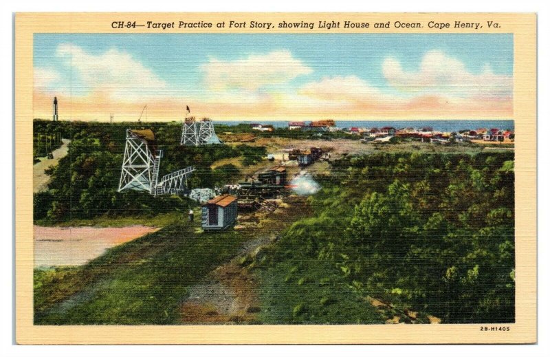 Target Practice at Fort Story, Cape Henry, VA Postcard *6L(2)22