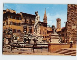 Postcard Ammannati's Fountain Signoria's Square Florence Italy