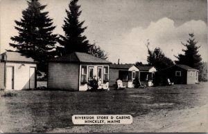 Postcard Riverside Store and Cabins in Hinckley, Maine