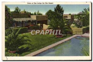 Postcard Old Patio Of The Lodge On The Desert Bird & # 39s eye view of Tucson