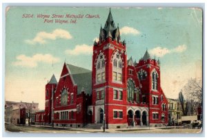 1915 Wayne Street Methodist Church Fort Wayne Indiana IN Antique Postcard