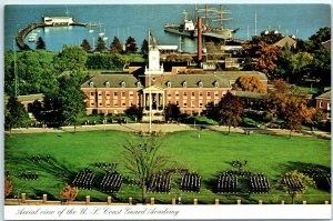 Postcard - Aerial View of the US Coast Guard Academy - New London, Connecticut