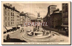 Old Postcard Grenoble Place Notre Dame The Cathedral The Saint Eynard