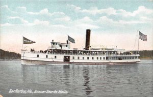 Bar Harbor Maine Steamer Sieur De Monts, Color Lithograph Vintage PC U8795