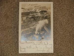 A Vermont Marble Quarry, West Rutland, Vermont, used vintage card, RPPC,