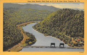 Dam from Hawk's Nest Park - New River Canyon, West Virginia WV  