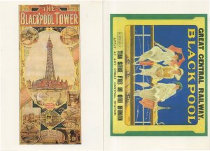 Blackpool Tower Great Central Railway 2x Poster Advertising Postcar sd