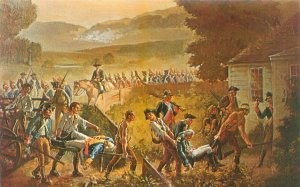 Battle of Bennington August 16, 1777 Painting by Roy Williams Chrome Postcard