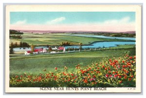 Generic Scenic Greetings Hunts Point Beach Nova Scotia NS UNP WB Postcard S5