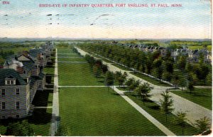 St. Paul, Minnesota - Birds-eye view of Infantry Quarters, Fort Snelling - 1910