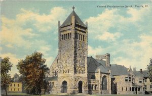 Peoria Illinois c1910 Postcard Second Presbyterian Church