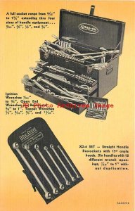 Advertising Linen Postcard, Snap-on Tools, 1937 Ad, Kenosha Wisconsin