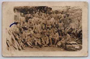 Europe WW1 Soldiers Troops of the 119th RPPC Victim of Gas Postcard M32