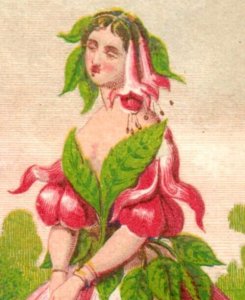 1870s-80s J.H. Ranney Florist & Seedsman Anthropomorphic Flower Lady #9 F113