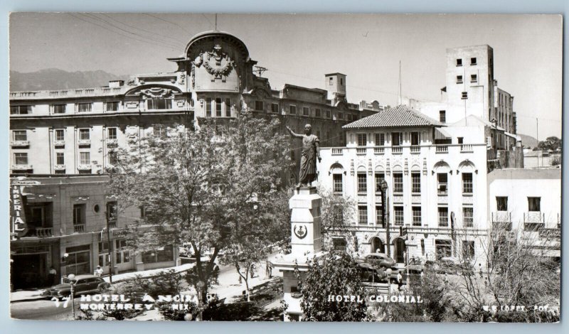 Monterrey NL Mexico Postcard Hotel Colonial Hotel Ancira c1950's RPPC Photo