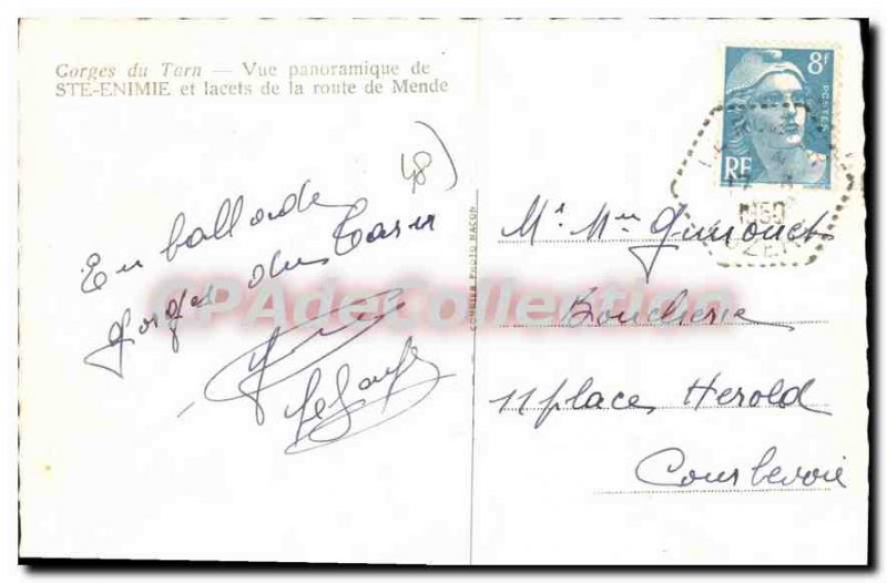 Old Postcard Gorges Du Tarn Panoramic Ste Enimie