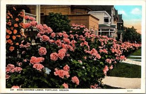 Rose Covered Lawns Portland Oregon OR WB Postcard VTG UNP Curt Teich Vintage  