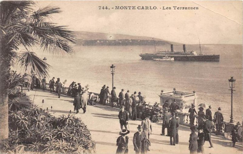 Monaco  Monte Carlo     Les Terrasses Steamship  Tugboat guiding out