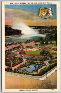 Vtg Niagara Falls Canada Oakes Garden Theatre Horseshoe Falls 1930s Postcard