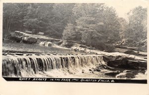 F68/ Olmsted Falls Ohio RPPC Postcard 1953 Quiet Beauty River Falls Cleveland