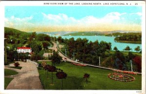 NJ, New Jersey  LAKE HOPATCONG & RESORT AREA Bird's Eye View  ca1920's Postcard