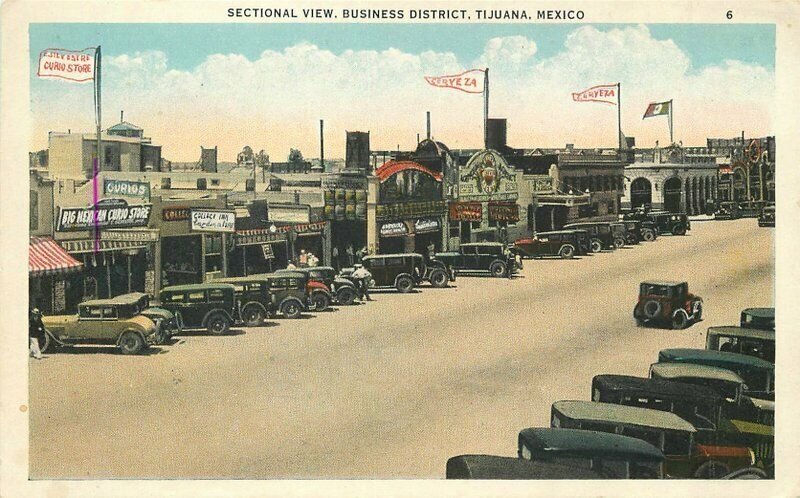 Tijuana Mexico Business District Automobiles #6-1293721920s Postcard 21-5527