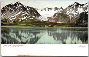 Parti Fra Lyngenfjord Norge Norway Mountain Lake Postcard