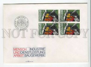 446006 Liechtenstein 1984 year FDC people and professions block of four stamps