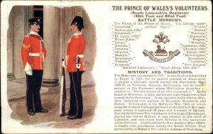 Prince of Wales Volunteers Soldiers Military History c1910 Postcard