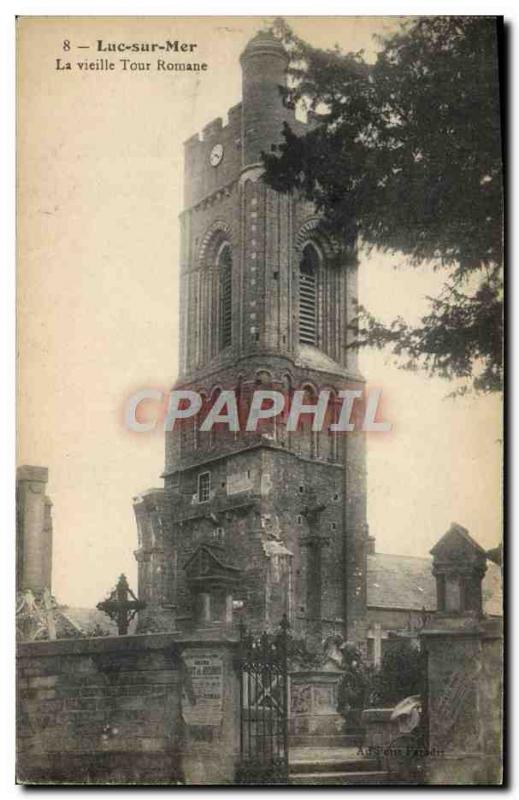 VINTAGE POSTCARD Luc on sea the old woman Romance tower