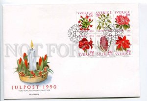 293502 SWEDEN 1990 year First Day COVER flowers