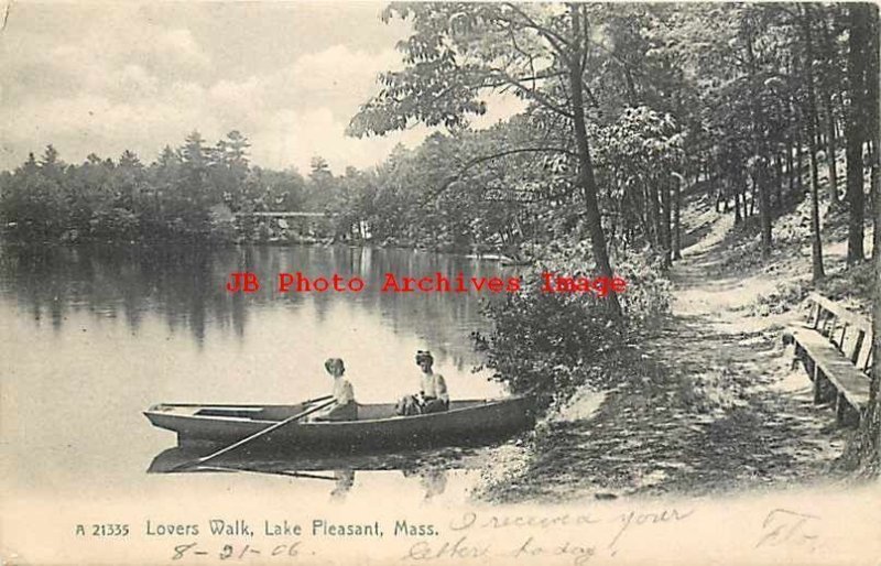 MA, Lake Pleasant, Massachusetts, Boaters, Lovers Walk, Rotograph Co No A21335 